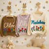 Personalized Name Floral Baby Sweater Jumper | Hand Embroidered Jumper Gift | Custom Baby Sweater | Baby Toddler Sweater | Baby Girl Gift