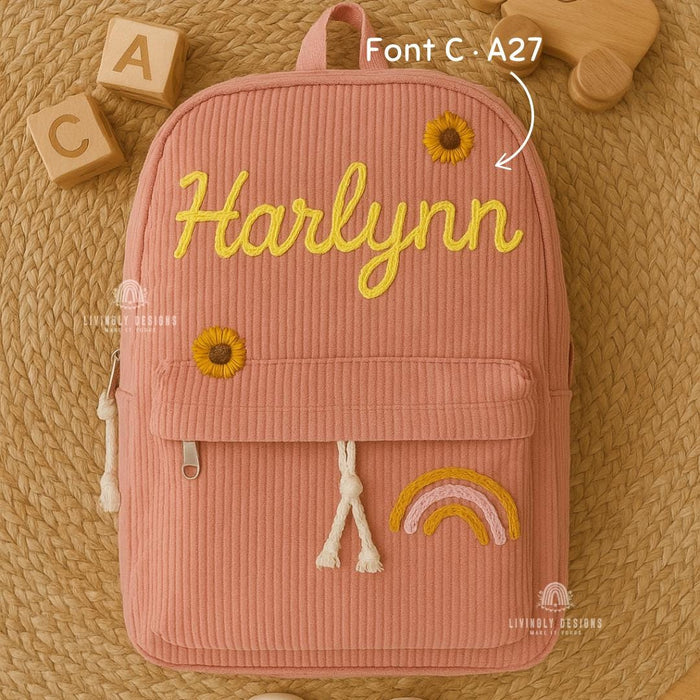 Personalized Name Toddler Backpack | Kids School Bag | Hand Embroidered | Custom Keepsake | Preschool Kindergarten Backpack