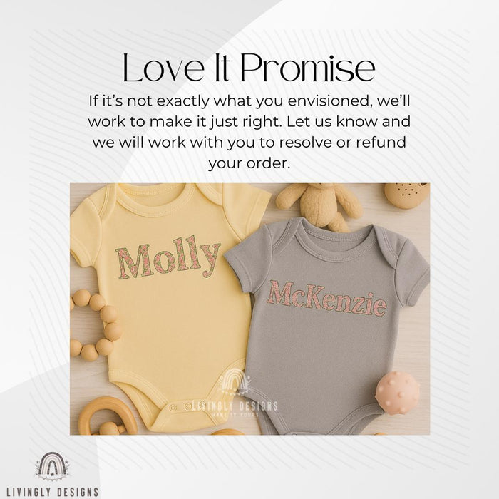 Custom Embroidered Baby Girl Romper | Personalized Floral Letter Onesie | Newborn Coming Home Outfit | Baby Shower Gift | Name Bodysuit