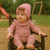 Personalized Baby Name Hat | Custom Leather Patch Beanie for Kids & Toddlers | Baby Gift | Slouchy Hat | Keepsake Newborn Beanie