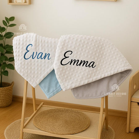 Custom Name Baby Blanket Hand Embroidered | Personalized Kids Blanket | Toddler Keepsake Blanket | Soft, Comfy Baby Blanket | Unique Blanket