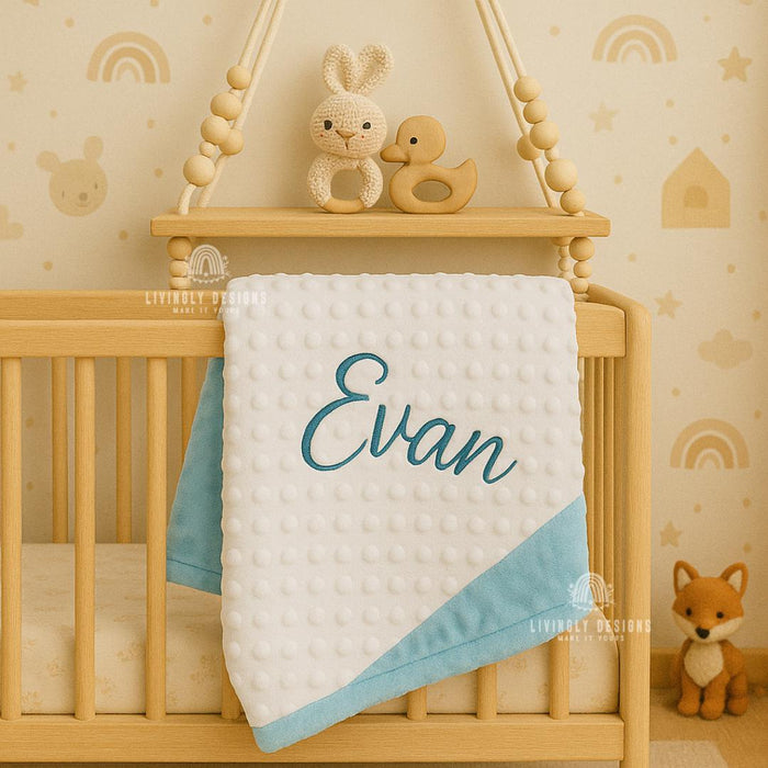 Custom Name Baby Blanket Hand Embroidered | Personalized Kids Blanket | Toddler Keepsake Blanket | Soft, Comfy Baby Blanket | Unique Blanket