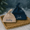 Newborn Baby Name Beanie | Personalized Embroidered Knot Hat, Baby Hospital Cap, Gift for Baby | Custom Infant Hat, Shower Gift, Name Reveal