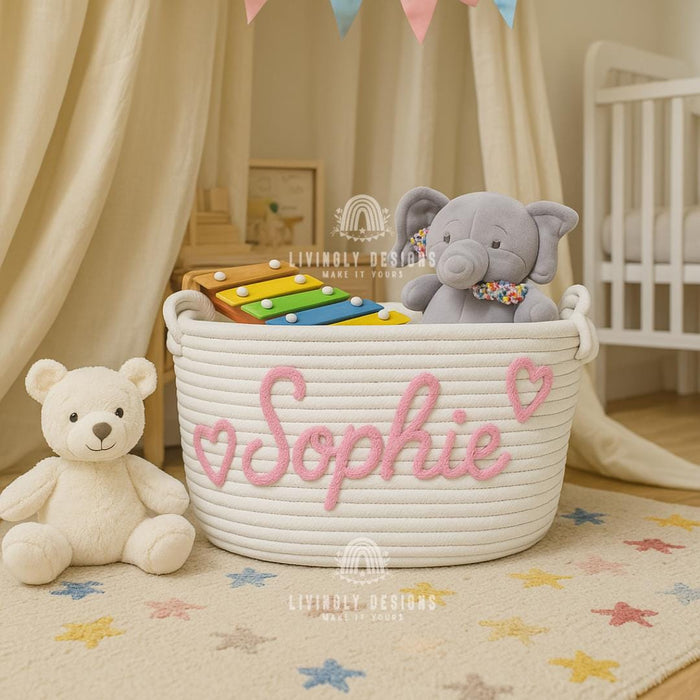 Personalized Name Rope Basket