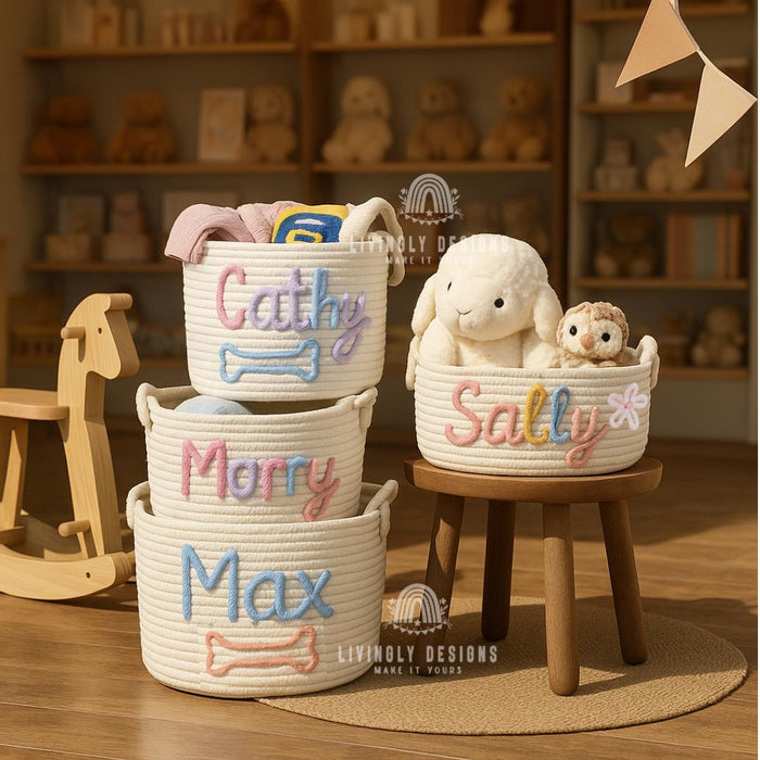 Personalized Name Rope Basket