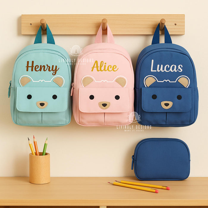 Personalized Bear Backpack Toddler Travel Bag