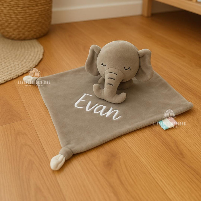 Personalized Baby Comfort Blanket Elephant Bunny Unicorn