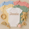 Custom Embroidered Baby Girl Romper | Personalized Floral Letter Onesie | Newborn Coming Home Outfit | Baby Shower Gift | Name Bodysuit