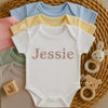 Custom Embroidered Baby Girl Romper | Personalized Floral Letter Onesie | Newborn Coming Home Outfit | Baby Shower Gift | Name Bodysuit