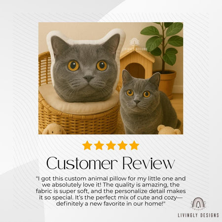 Custom Pet Pillow: Personalized Dog Cat Photo Gift, Double-Sided Print