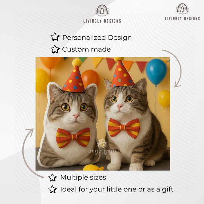 Custom Pet Pillow: Personalized Dog Cat Photo Gift, Double-Sided Print