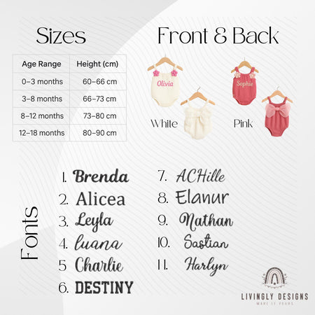 Custom Name Fairy Baby Romper, Embroidered Name Onesie Wings | Floral Detail, Baby Shower Gift | First Birthday Outfit, Personalized Gift
