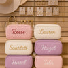 Custom Bridesmaid Gift Makeup Bag, Embroidered Corduroy Travel Organizer, Personalized Name Cosmetic Pouch, Wedding Party Gift Idea