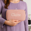 Custom Bridesmaid Gift Makeup Bag, Embroidered Corduroy Travel Organizer, Personalized Name Cosmetic Pouch, Wedding Party Gift Idea