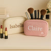 Custom Bridesmaid Gift Makeup Bag, Embroidered Corduroy Travel Organizer, Personalized Name Cosmetic Pouch, Wedding Party Gift Idea