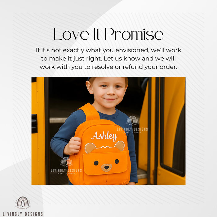 Personalized Bear Backpack Toddler Travel Bag
