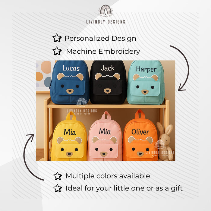 Personalized Bear Backpack Toddler Travel Bag