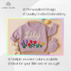 Personalized Name Floral Baby Sweater Jumper | Hand Embroidered Jumper Gift | Custom Baby Sweater | Baby Toddler Sweater | Baby Girl Gift