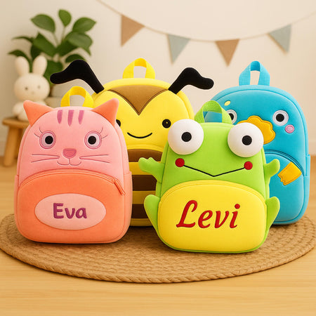 Custom Name Embroidered Toddler Backpack – Soft Plush Animal Bag with Name | Perfect for Kindergarten or Birthday Gift | Animal Backpack