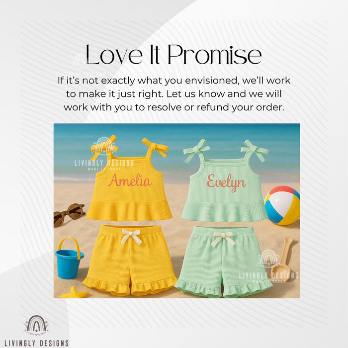 Personalized Girl's Summer Ruffled Outfit