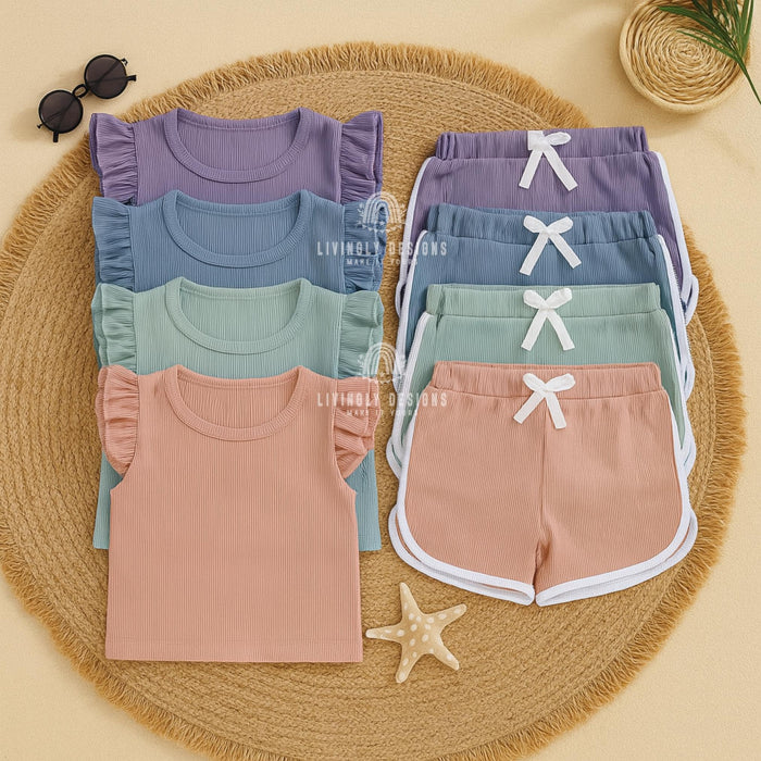 Personalized Embroidered Name Ruffle Top & Shorts
