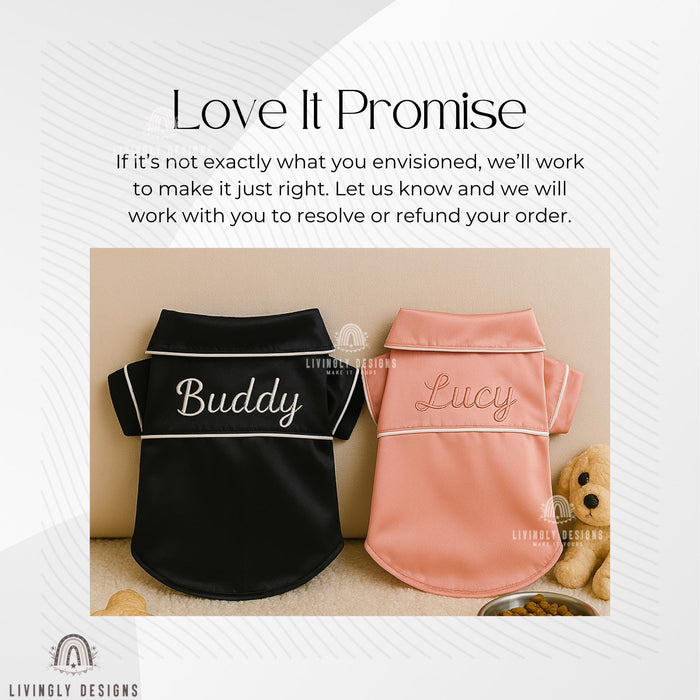 Custom Name Pet Pajamas | Custom Embroidered Sleepwear | Personalized Pet Pajamas | Custom Name Dog or Cat Outfit | Perfect Gift Pet Parents