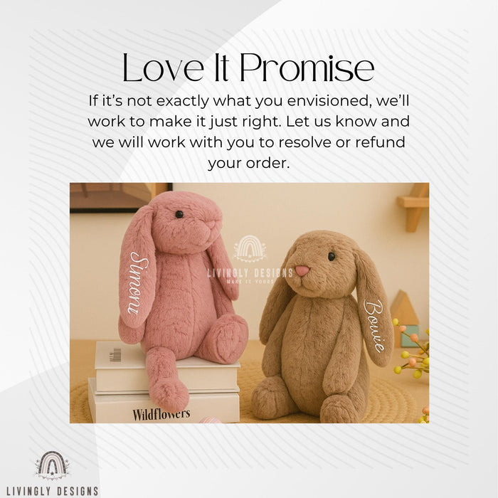 Personalized Embroidered Bunny Plush Keepsake