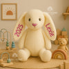 Custom Name Bunny Teddy Toy Plush | Personalized Baby Toy | Embroidered Stuffed Animal | Newborn Gift | Baby Shower Keepsake | Sleep Buddy