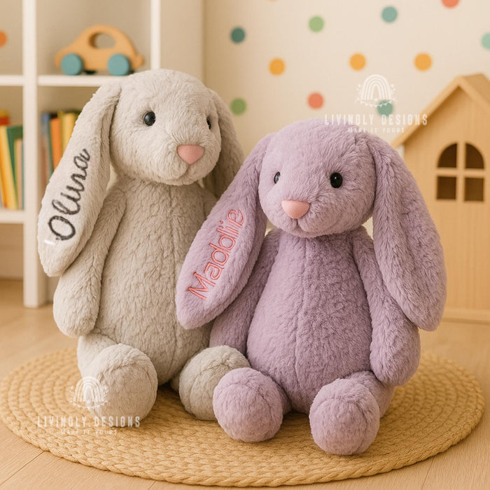 Personalized Embroidered Bunny Plush Keepsake
