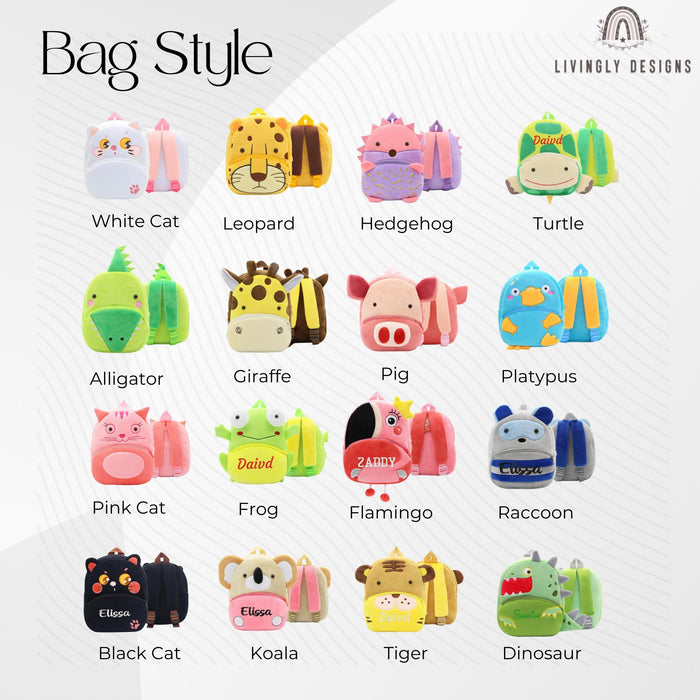 Personalized Plush Animal Backpack