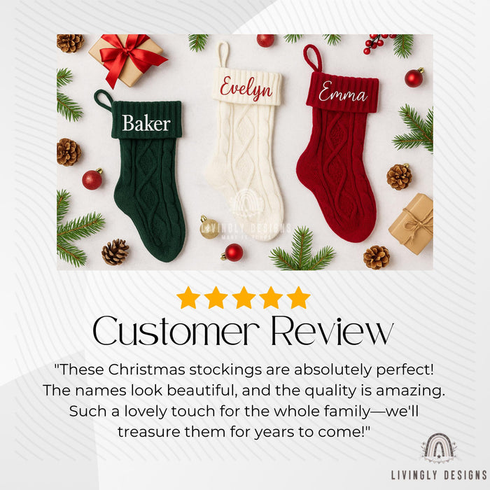 Personalized Knit Christmas Stocking Holiday Decor