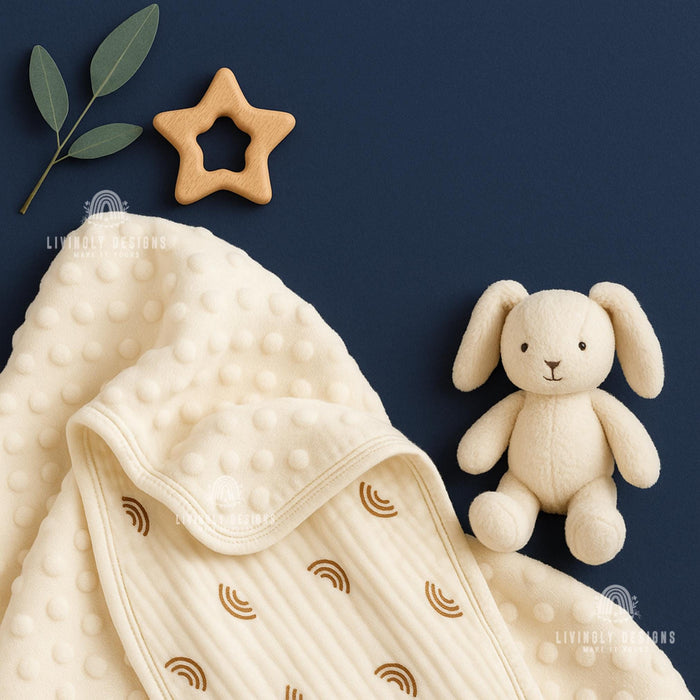 Personalized Baby Blanket Wrap Stars, Moon, Rainbow