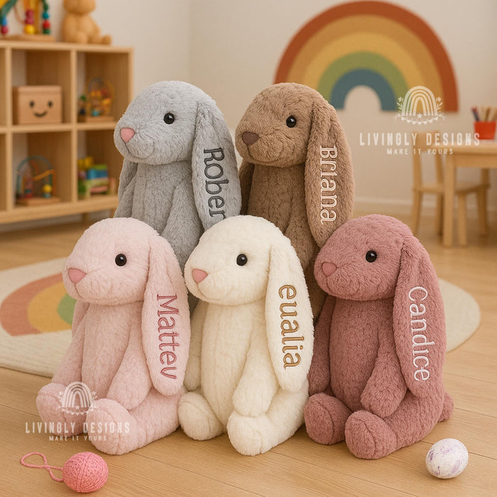 Personalized Embroidered Bunny Plush Keepsake
