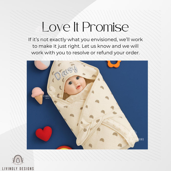 Personalized Baby Blanket Wrap Stars, Moon, Rainbow