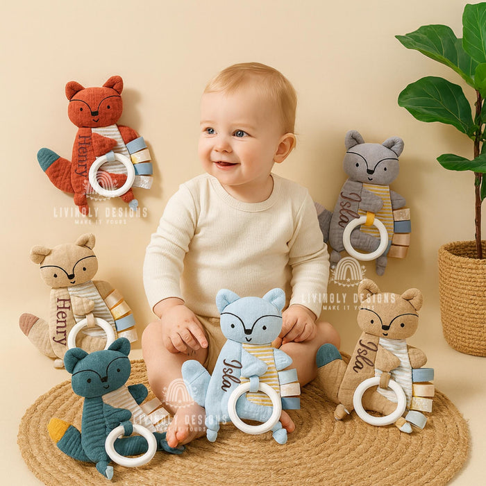 Personalized Name Embroidered Baby Teether