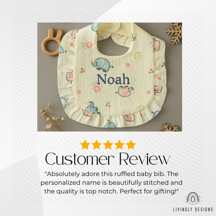 Personalized Embroidered Patterned Baby Bib