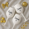 Personalized White Plastic Wine Glass: Custom Embroidered Name, Bachelorette Party Favor