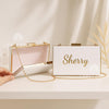 Personalized Acrylic Box Clutch: Custom Embroidered Name Wedding Purse