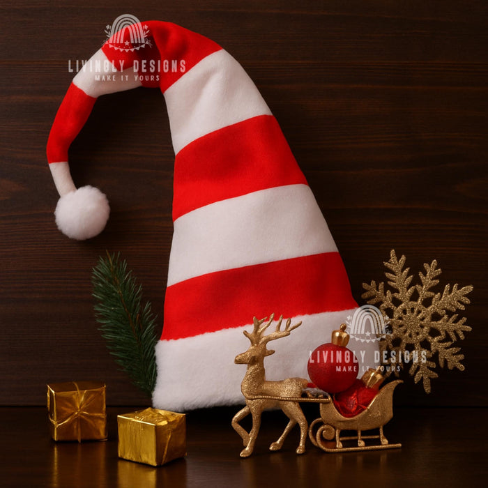 Personalized Embroidered Christmas Extra Long Holiday Elf Hat