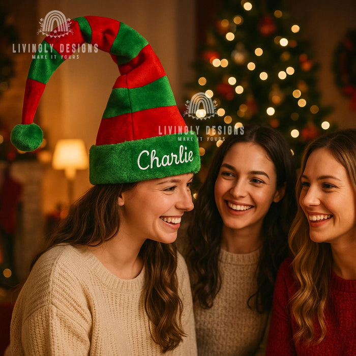 Personalized Embroidered Christmas Extra Long Holiday Elf Hat