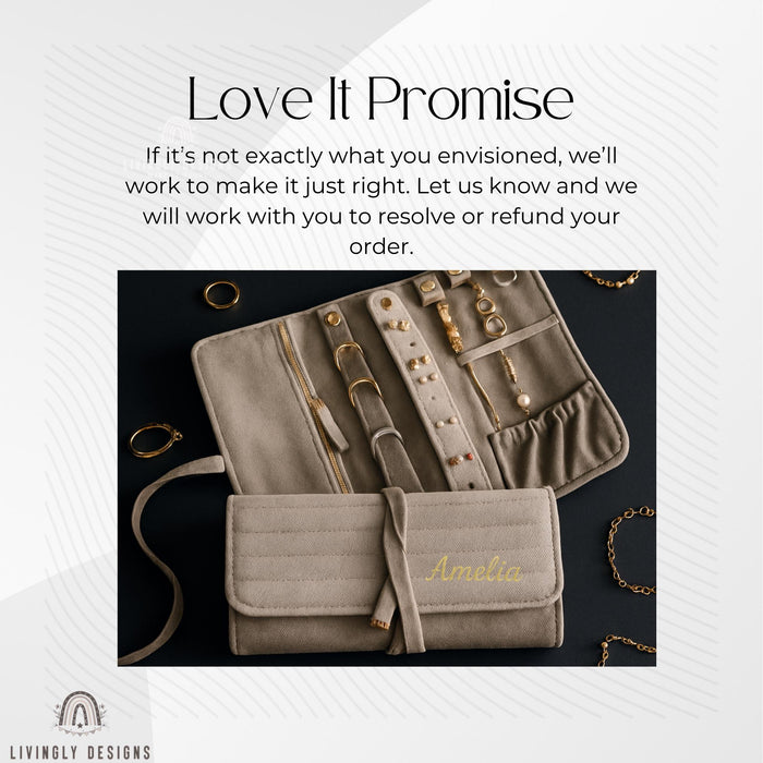 Velvet Jewelry Roll Bag