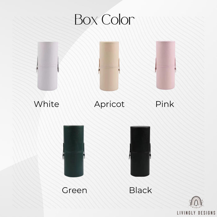 Personalized PU Leather Makeup Brush Holder: Embroidered Travel Pen Cup
