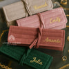 Personalized Luxury Velvet Jewelry Roll: Travel Organizer for Women, Custom Jewelry Bag, Bridesmaid Gift, Portable Jewelry Storage