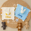 Personalized Plush Animal Baby Comforter: Embroidered Name Security Blanket