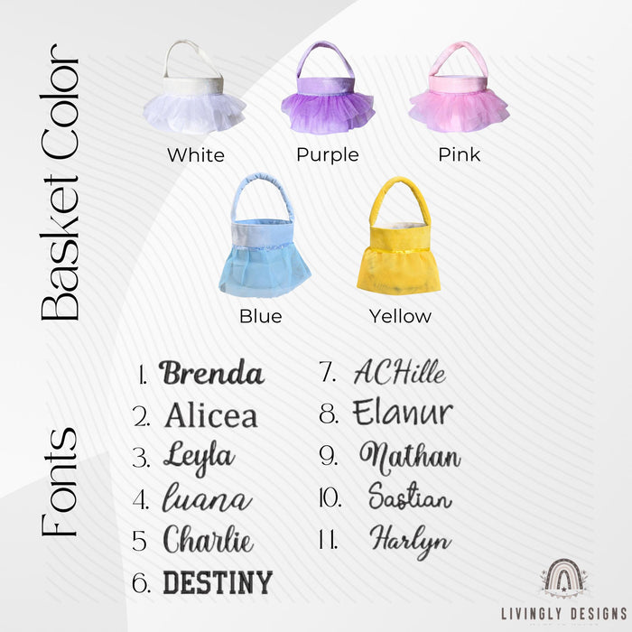 Personalized Flower Girl Basket Velvet Yarn Skirt