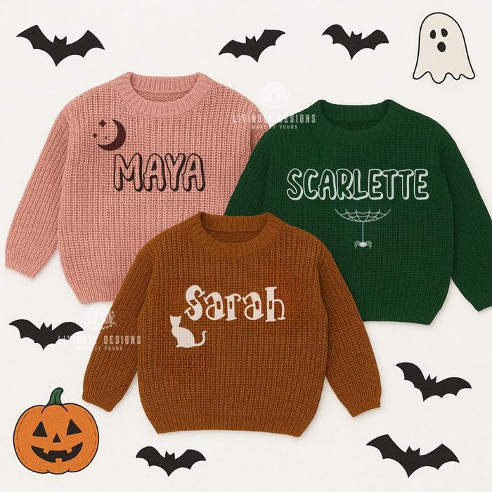 Personalized Name Baby Halloween Sweater