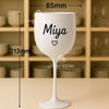 Personalized White Plastic Wine Glass: Custom Embroidered Name, Bachelorette Party Favor