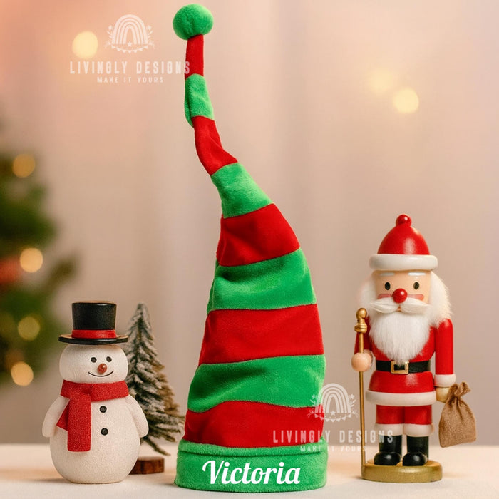Personalized Embroidered Christmas Elf Hat: Extra Long Holiday Hat