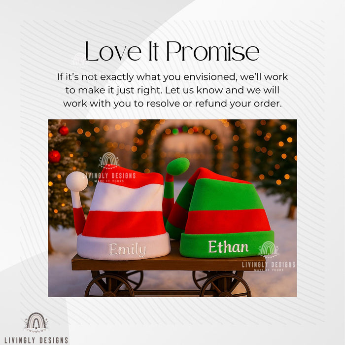 Personalized Embroidered Christmas Elf Hat: Extra Long Holiday Hat