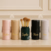 Personalized PU Leather Makeup Brush Holder: Embroidered Travel Pen Cup